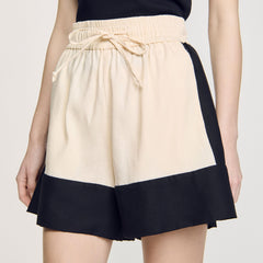 Sandro / Two-tone shorts Ecru