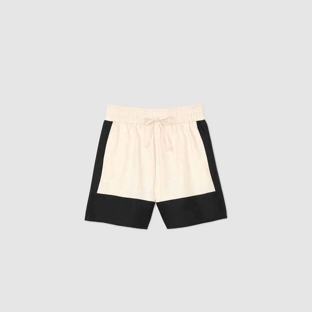 Sandro / Two-tone shorts Ecru
