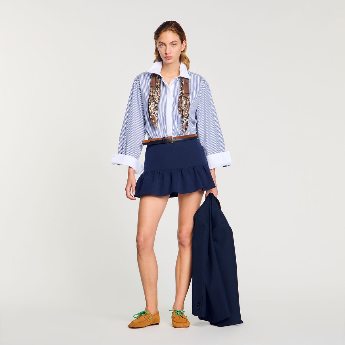 Sandro / Flounced shorts Navy Blue