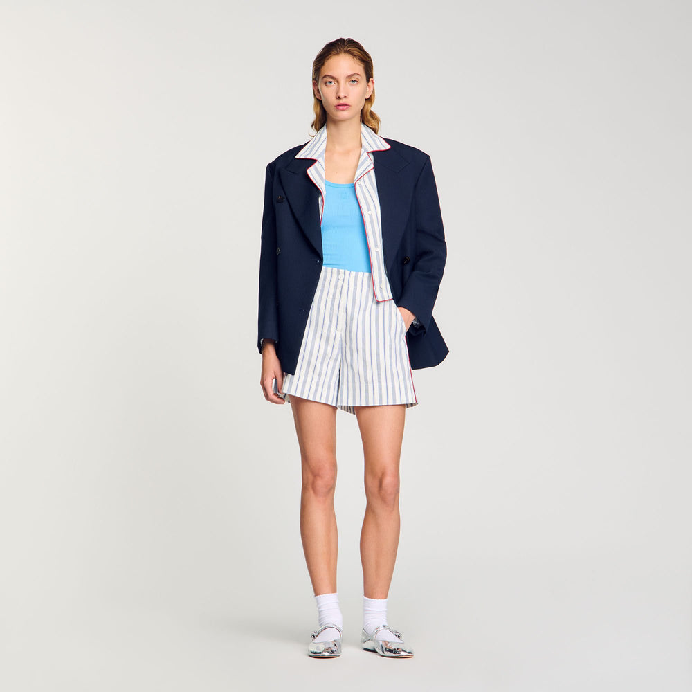 Sandro / Striped shorts Blue / Ecru