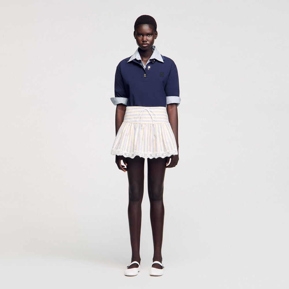 Sandro / Striped skort Ecru / Jean