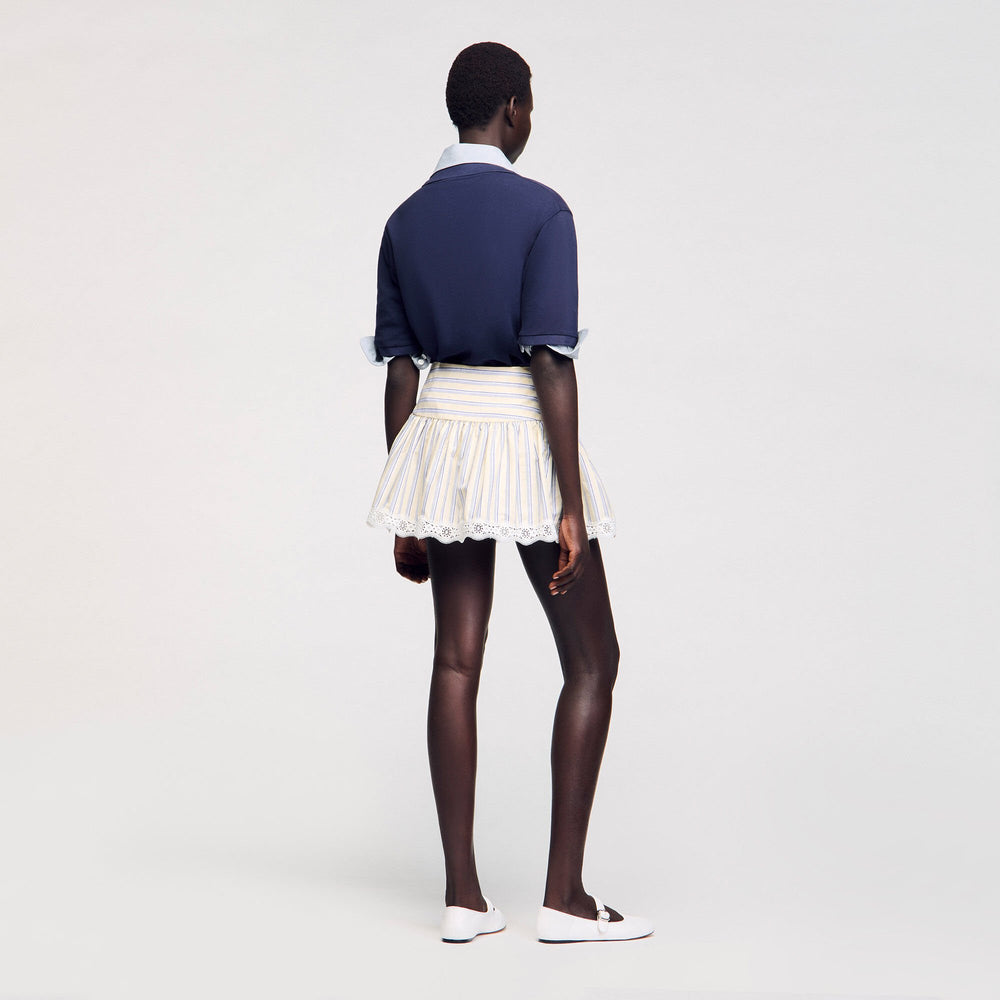 Sandro / Striped skort Ecru / Jean