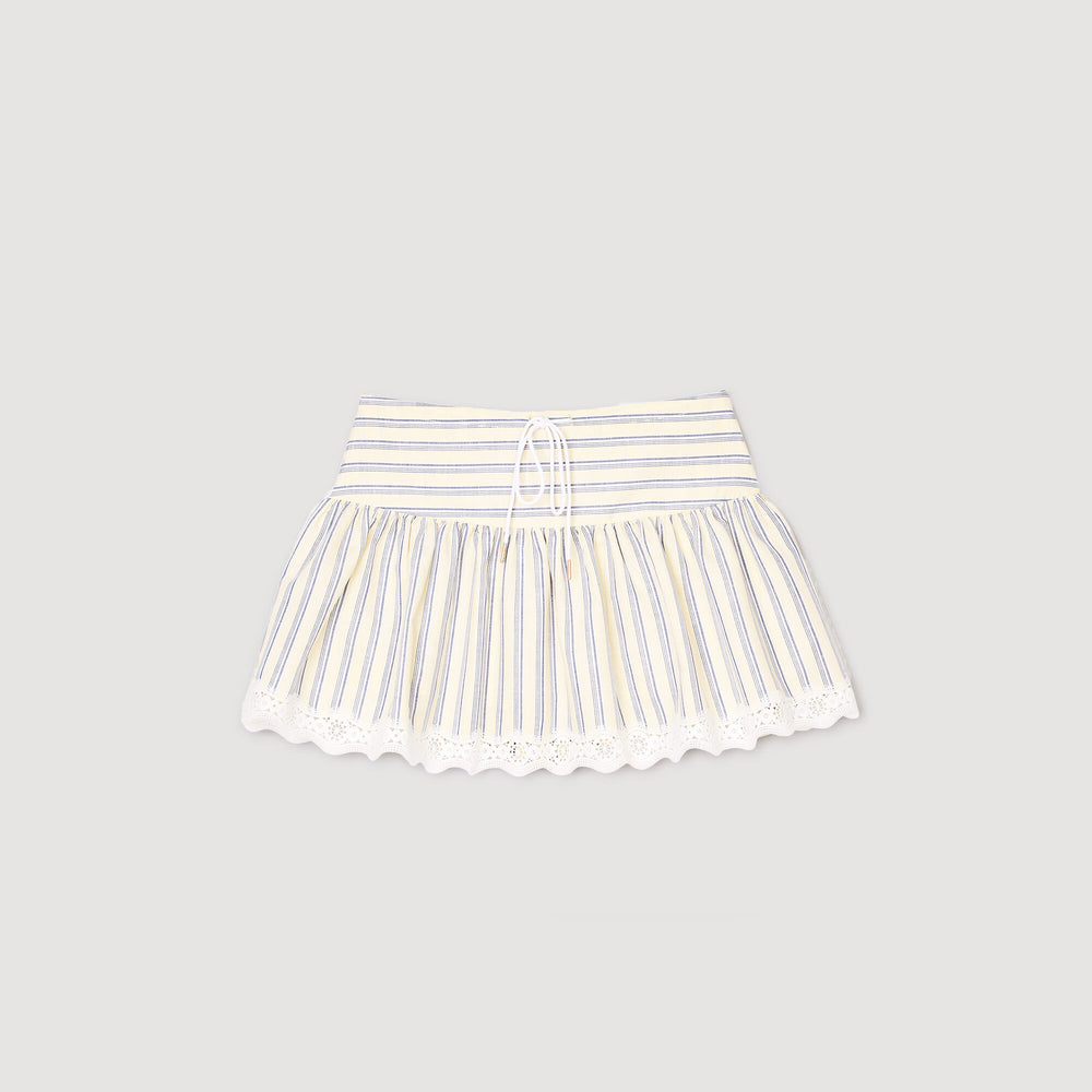 Sandro / Striped skort Ecru / Jean