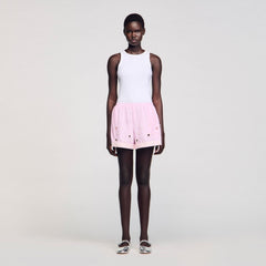 Sandro / Rhinestone striped shorts Pink