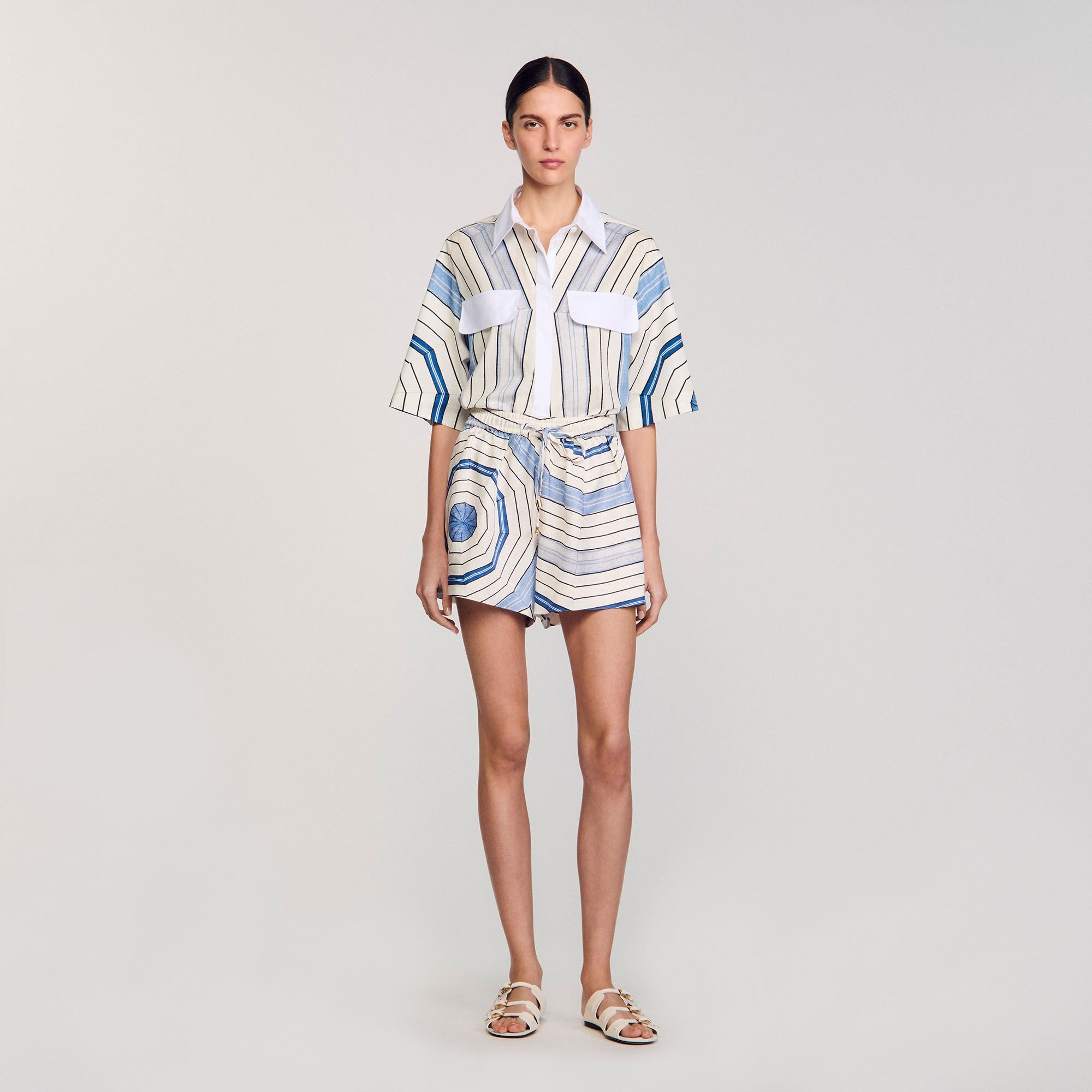 Sandro / Spiral-motif shorts Sky Blue