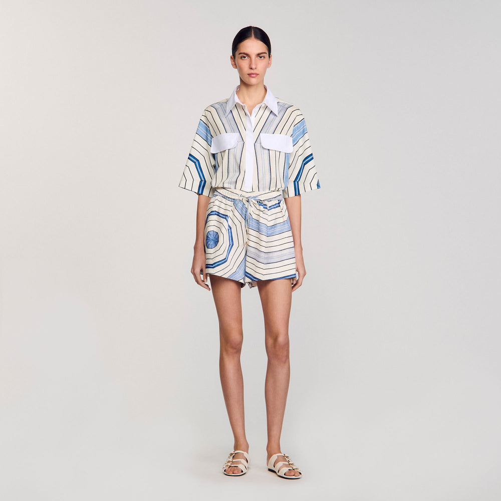 Sandro / Spiral-motif shorts Sky Blue