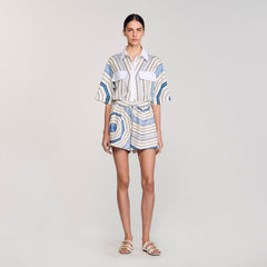 Sandro / Spiral-motif shorts Sky Blue