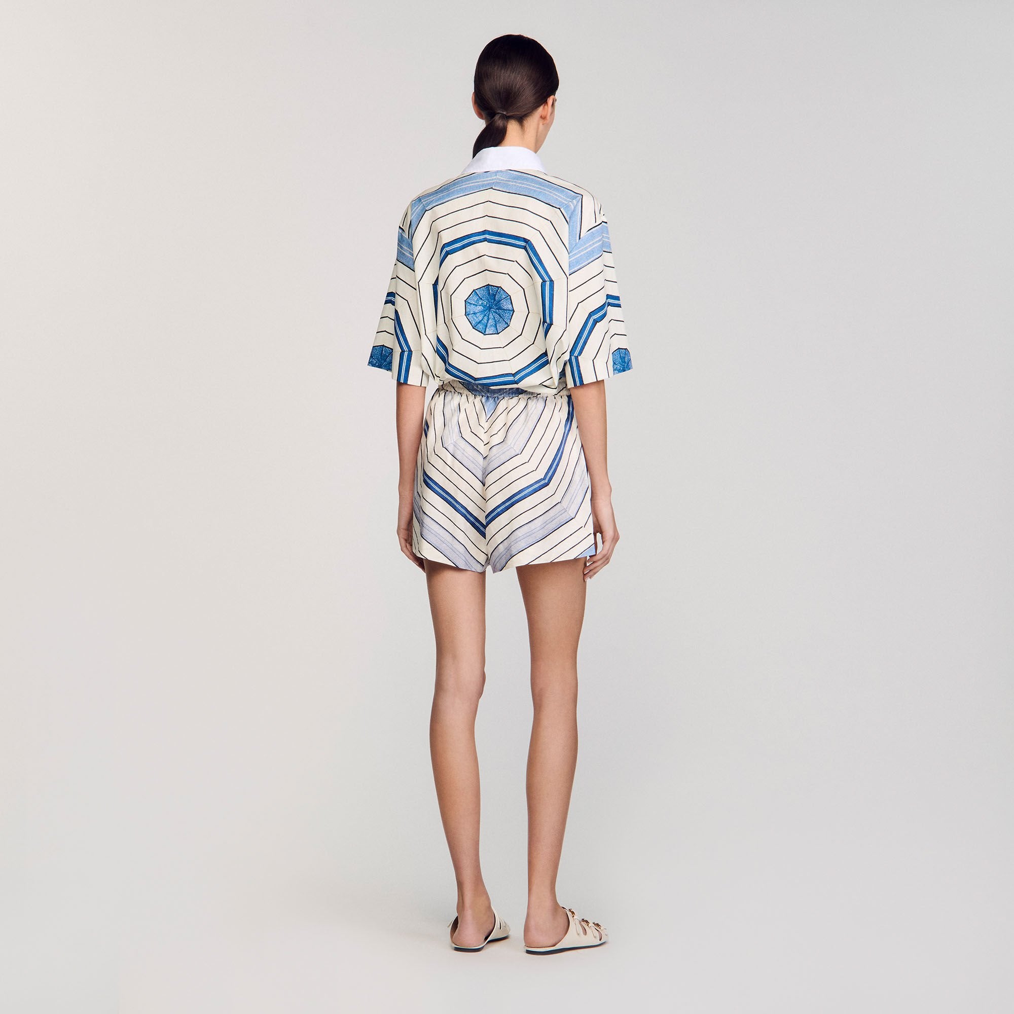 Sandro / Spiral-motif shorts Sky Blue