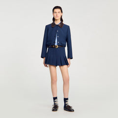 Sandro / Tailored pleated shorts Navy Blue
