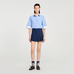 Sandro / Tailored pleated shorts Navy Blue