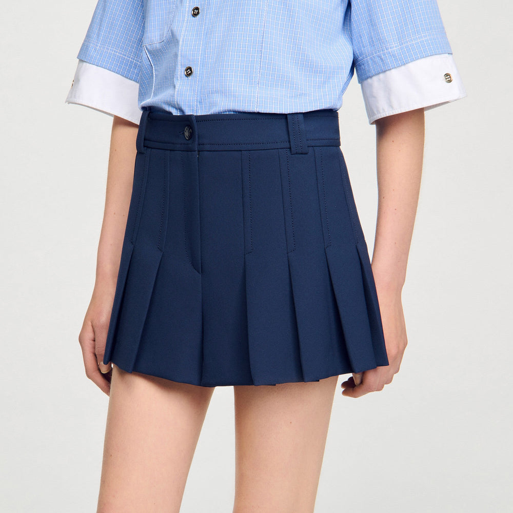 Sandro / Tailored pleated shorts Navy Blue