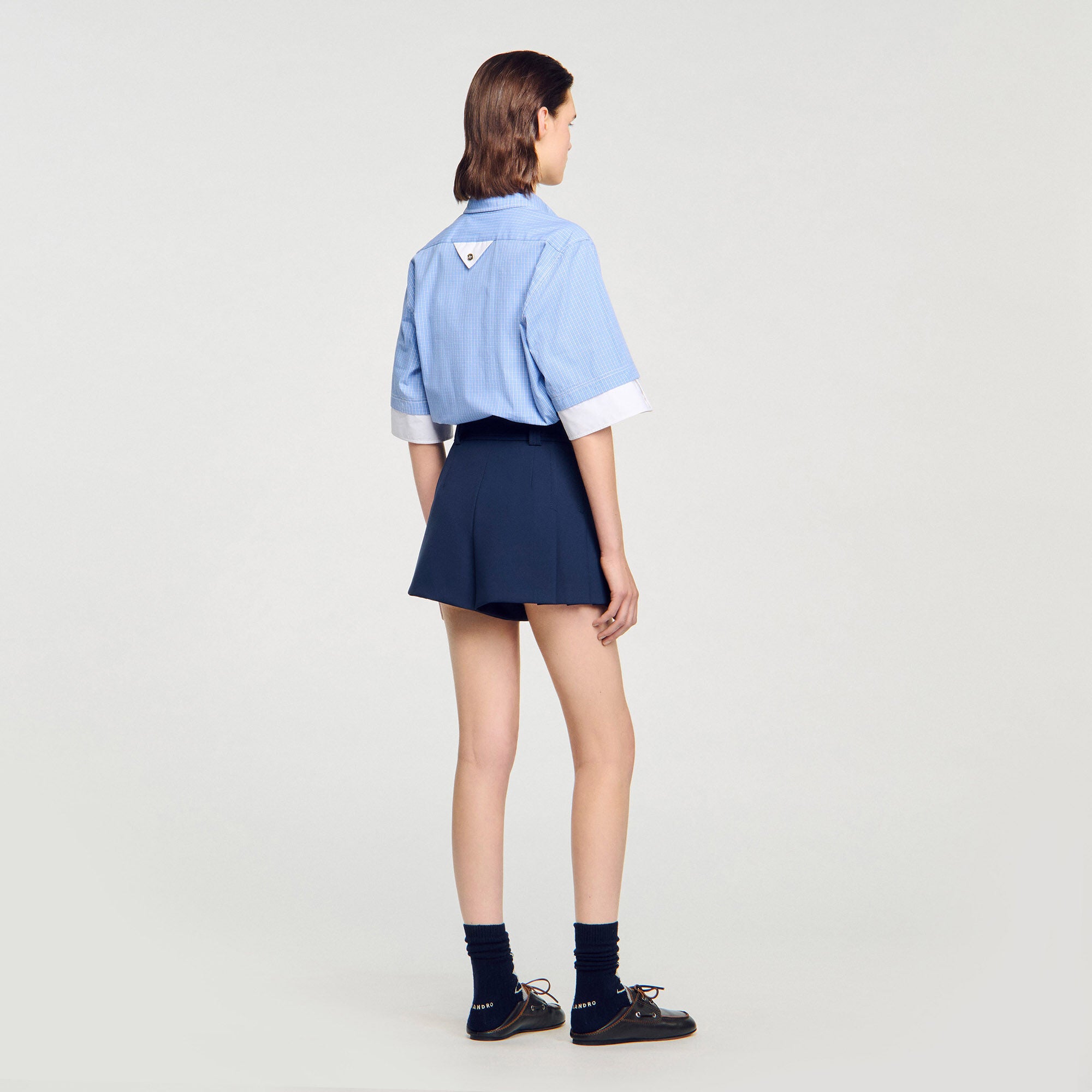 Sandro / Tailored pleated shorts Navy Blue