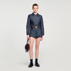 Sandro / Denim belt loop shorts Deep Blue