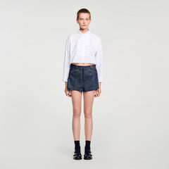 Sandro / Denim belt loop shorts Deep Blue