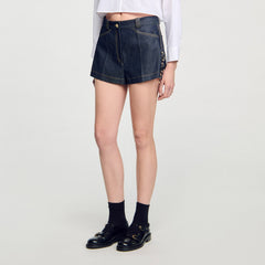 Sandro / Denim belt loop shorts Deep Blue
