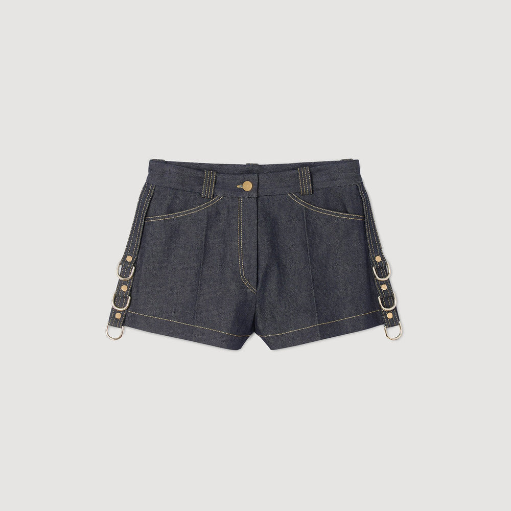 Sandro / Denim belt loop shorts Deep Blue