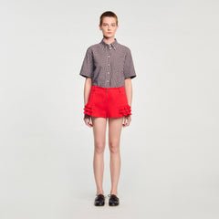 Sandro / Flared ruffled shorts Red