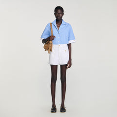 Sandro / High waist denim shorts White