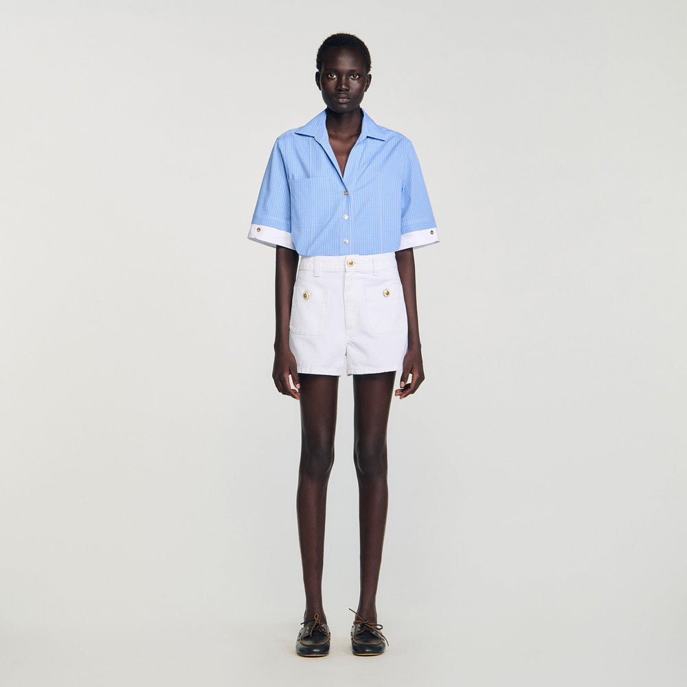 Sandro / High waist denim shorts White