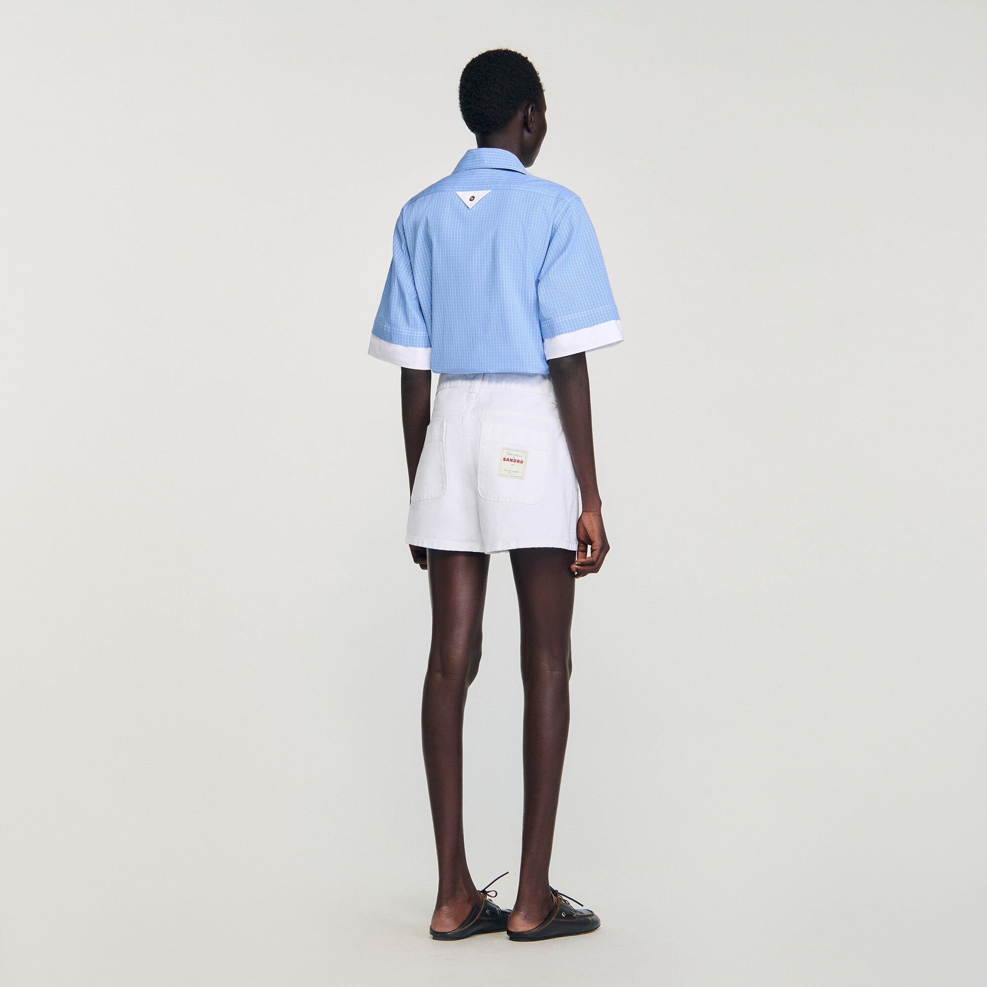 Sandro / High waist denim shorts White