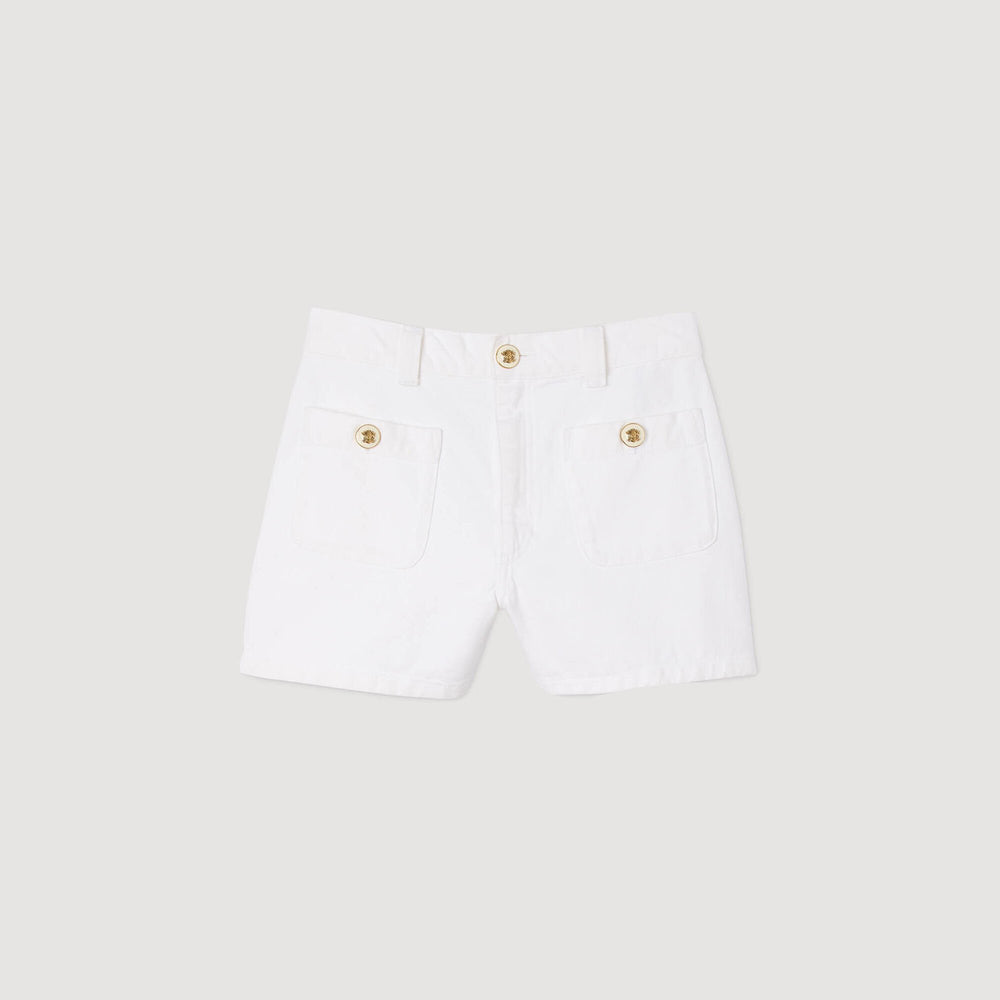 Sandro / High waist denim shorts White