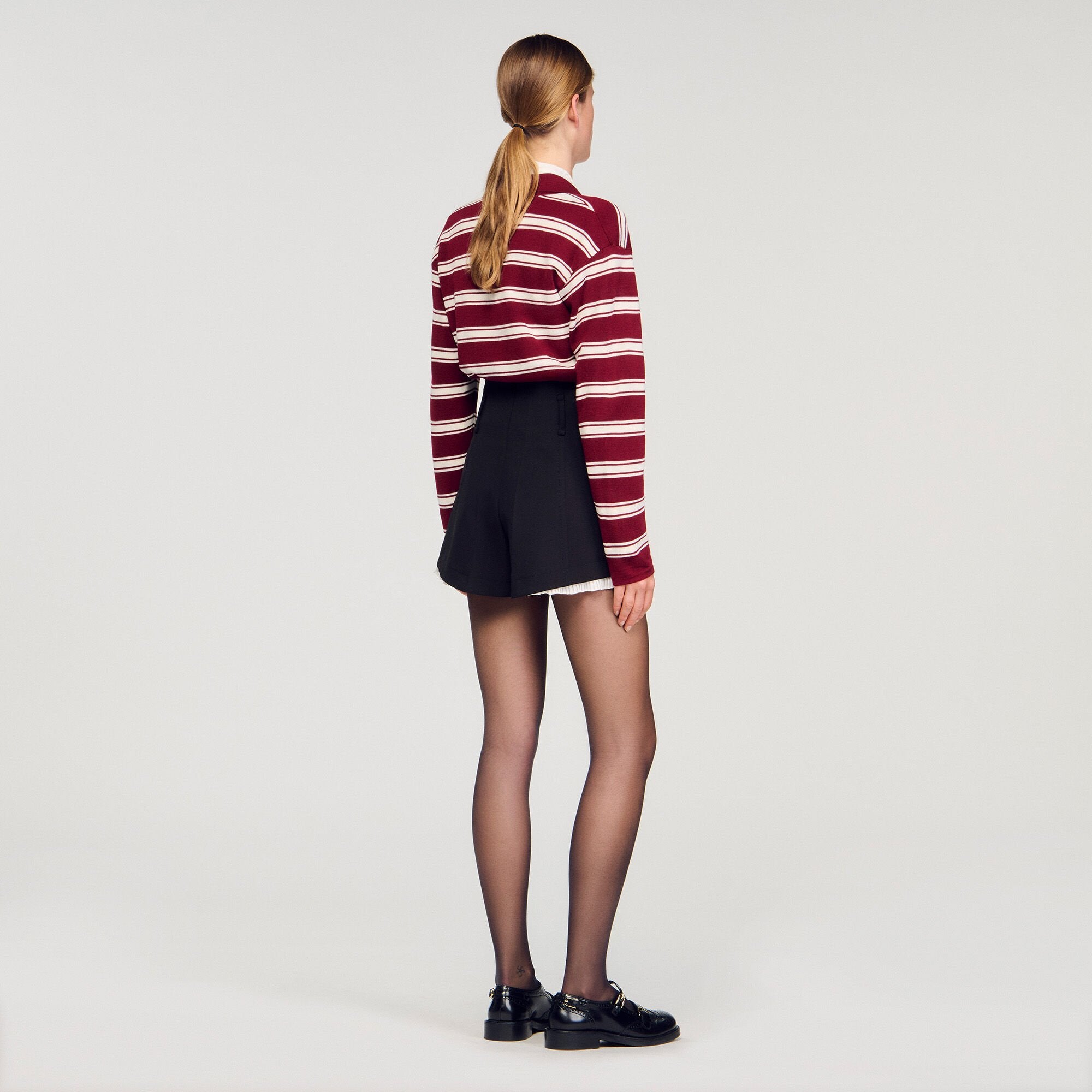 Sandro / Tailored flounced shorts Black