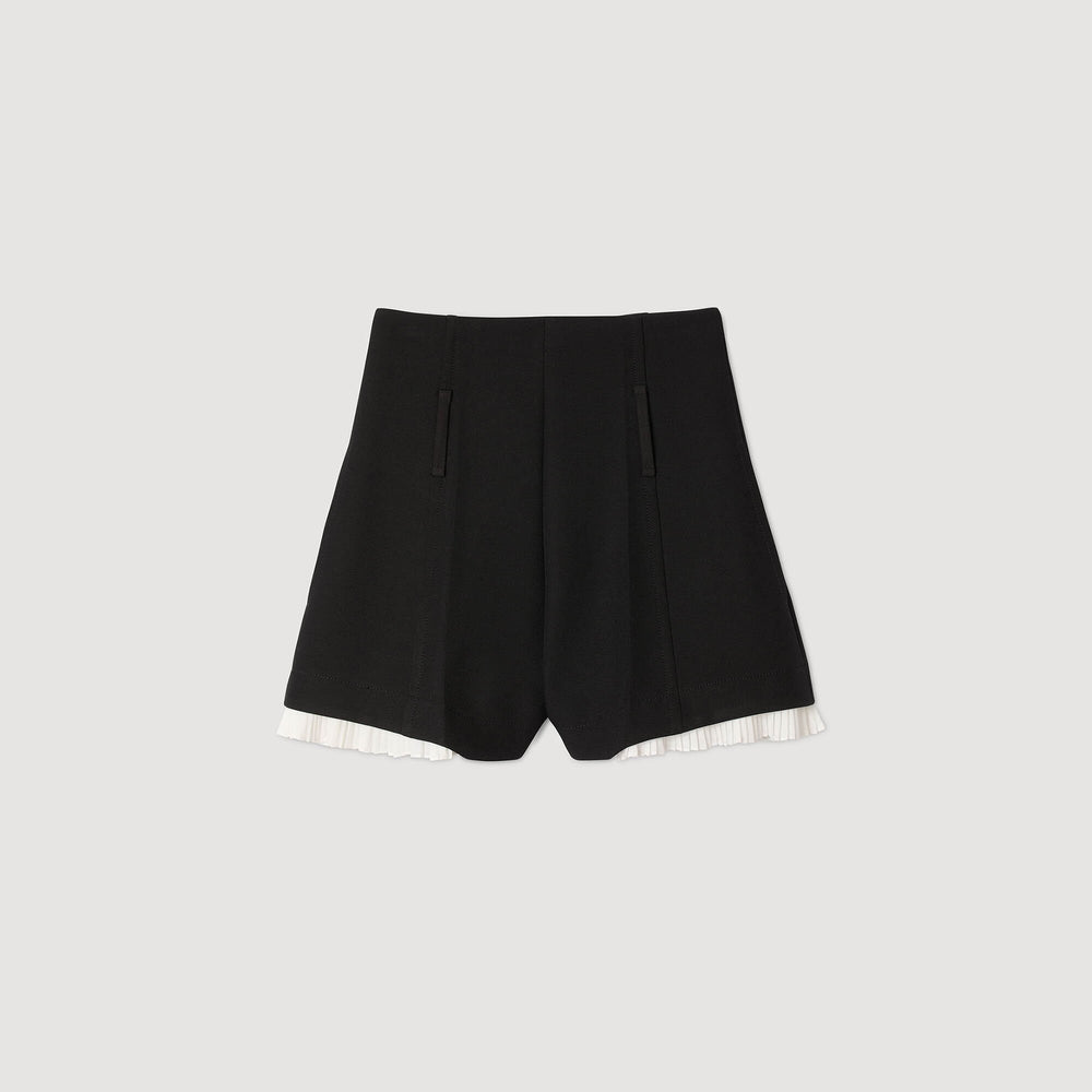 Sandro / Tailored flounced shorts Black