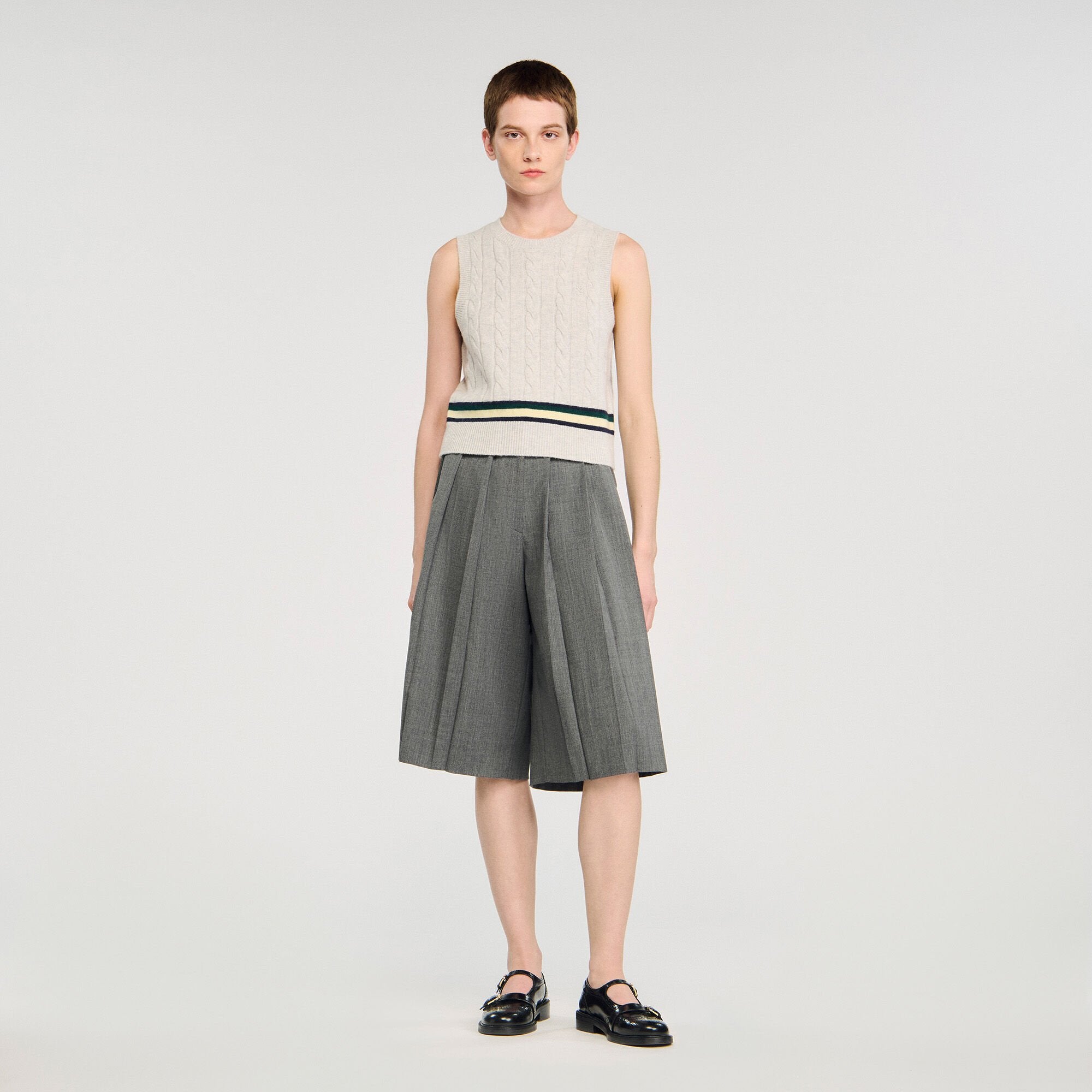 Sandro / Pleated long shorts Grey