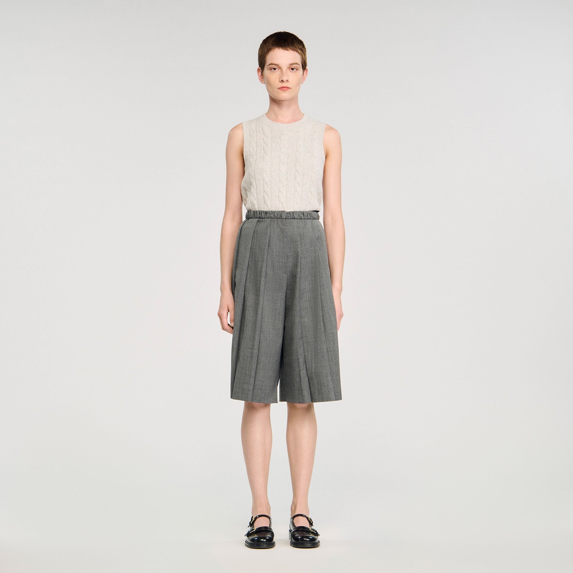 Sandro / Pleated long shorts Grey