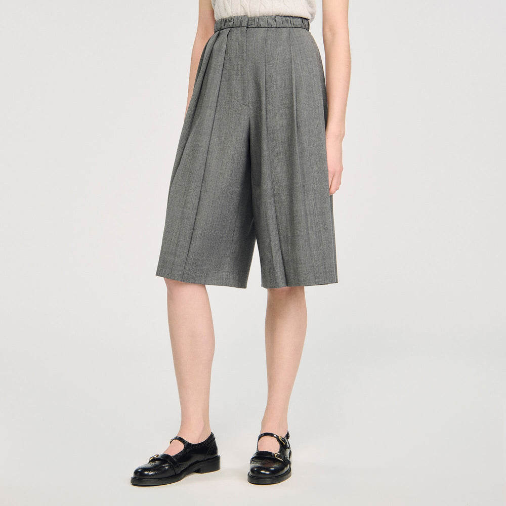 Sandro / Pleated long shorts Grey