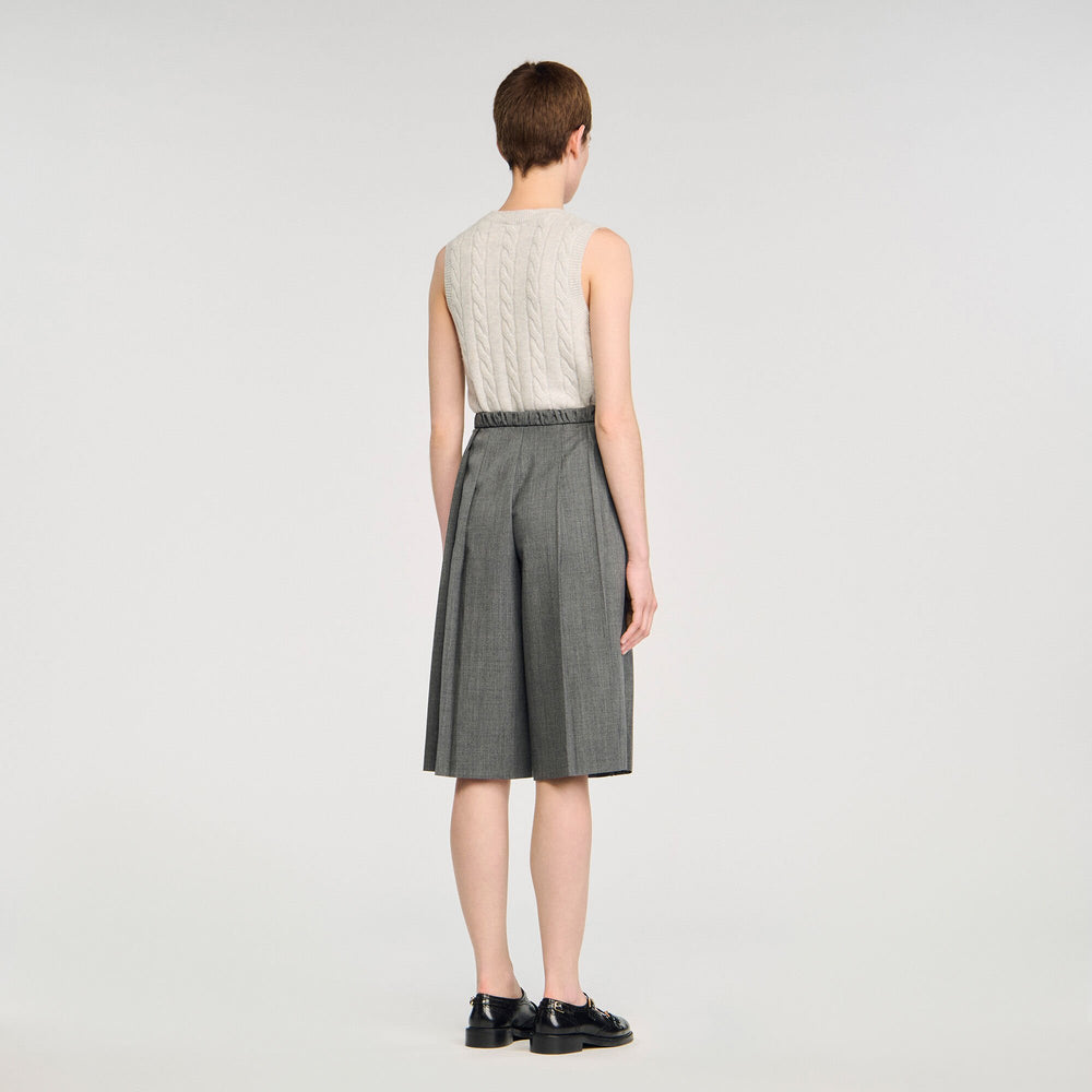 Sandro / Pleated long shorts Grey