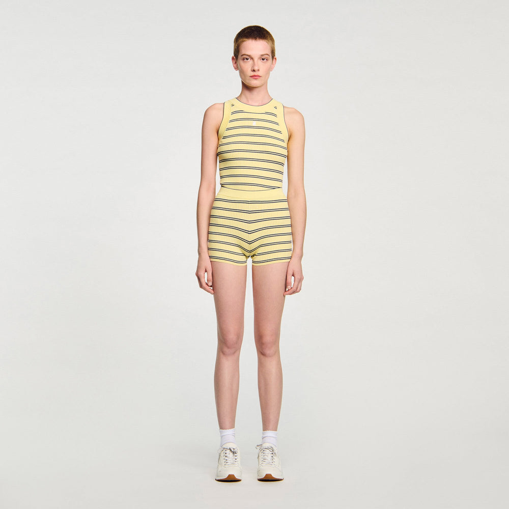 Sandro / Striped knit shorts Light Yellow