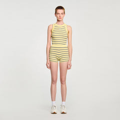 Sandro / Striped knit shorts Light Yellow