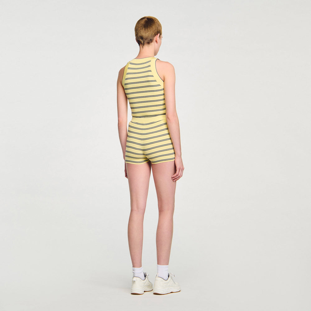 Sandro / Striped knit shorts Light Yellow