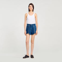 Sandro / Rhinestone denim shorts Blue Jean