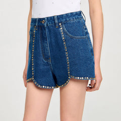 Sandro / Rhinestone denim shorts Blue Jean