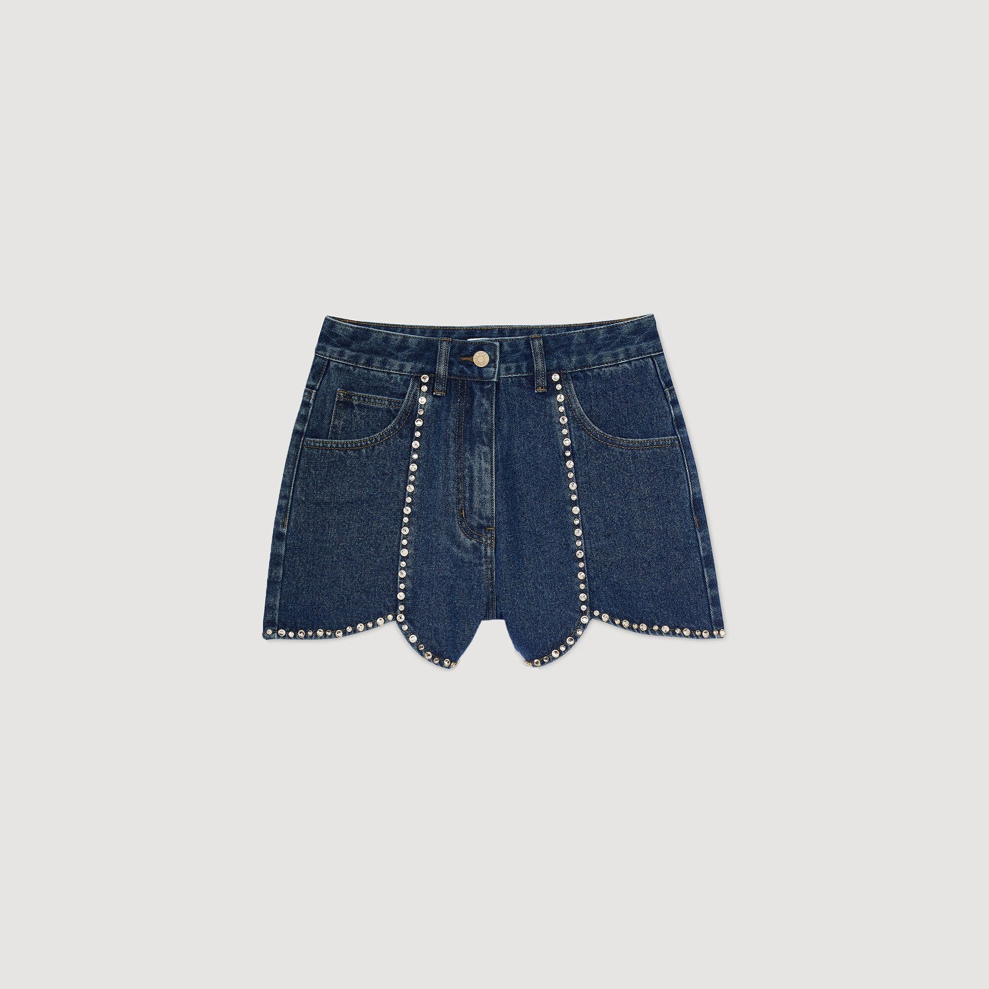 Sandro / Rhinestone denim shorts Blue Jean