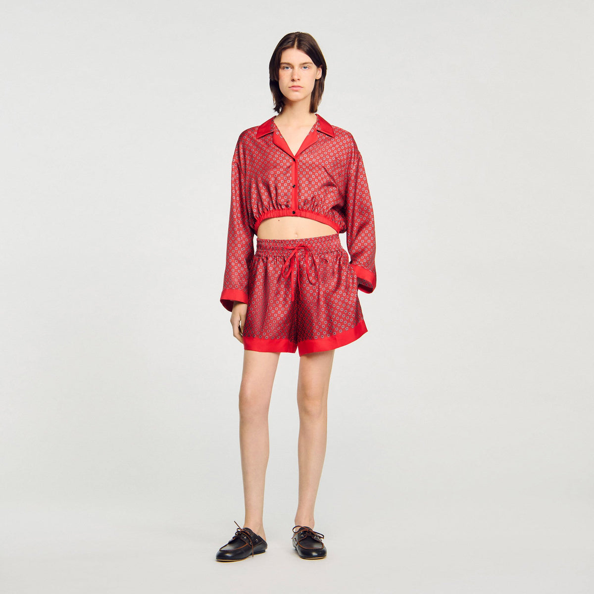 Sandro / Scarf print shorts Red / Pink