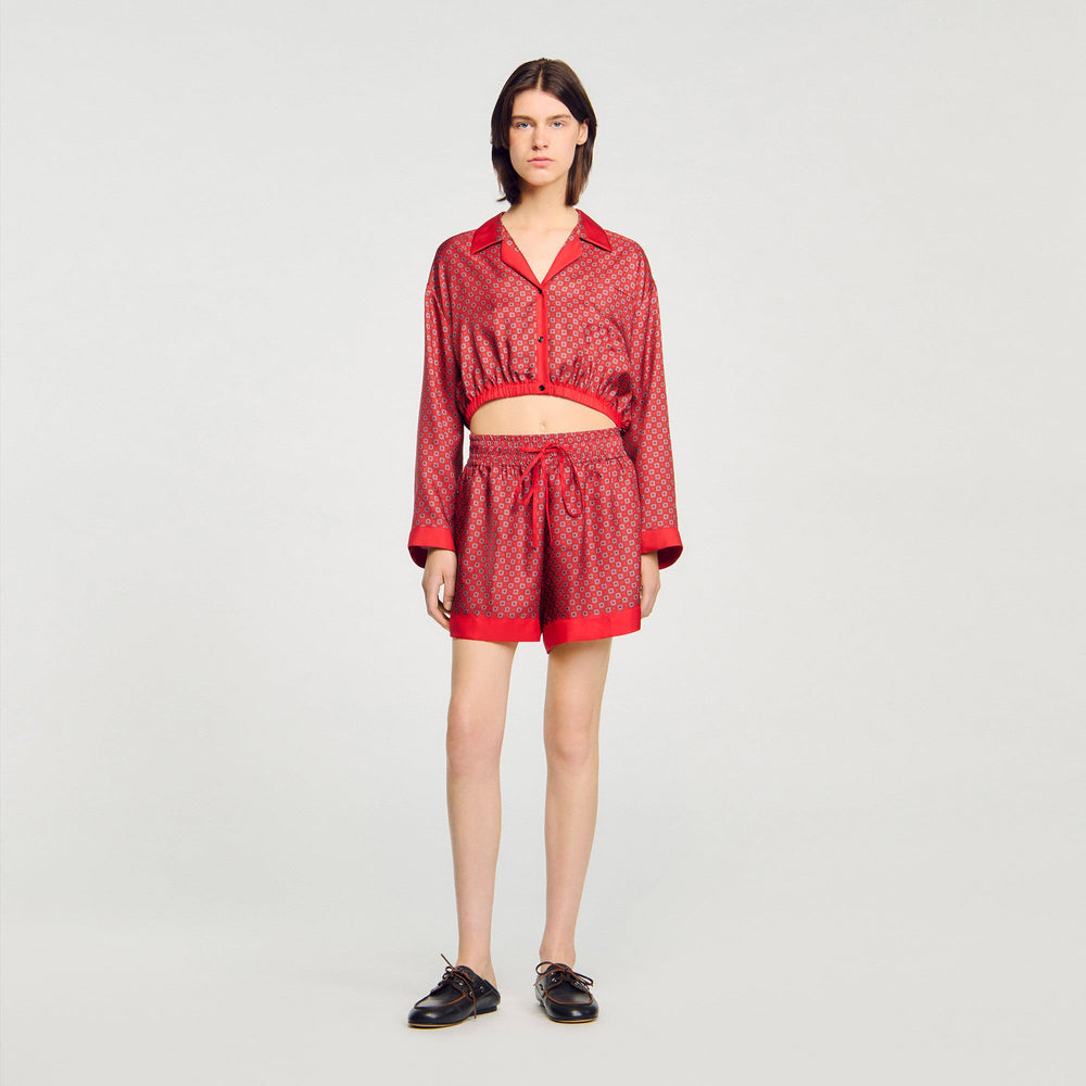 Sandro / Scarf print shorts Red / Pink