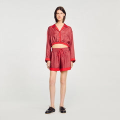 Sandro / Scarf print shorts Red / Pink