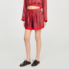 Sandro / Scarf print shorts Red / Pink