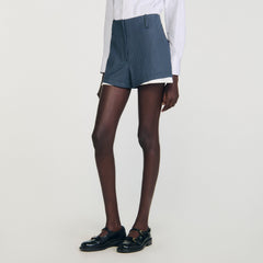 Sandro / Striped layered shorts Blue