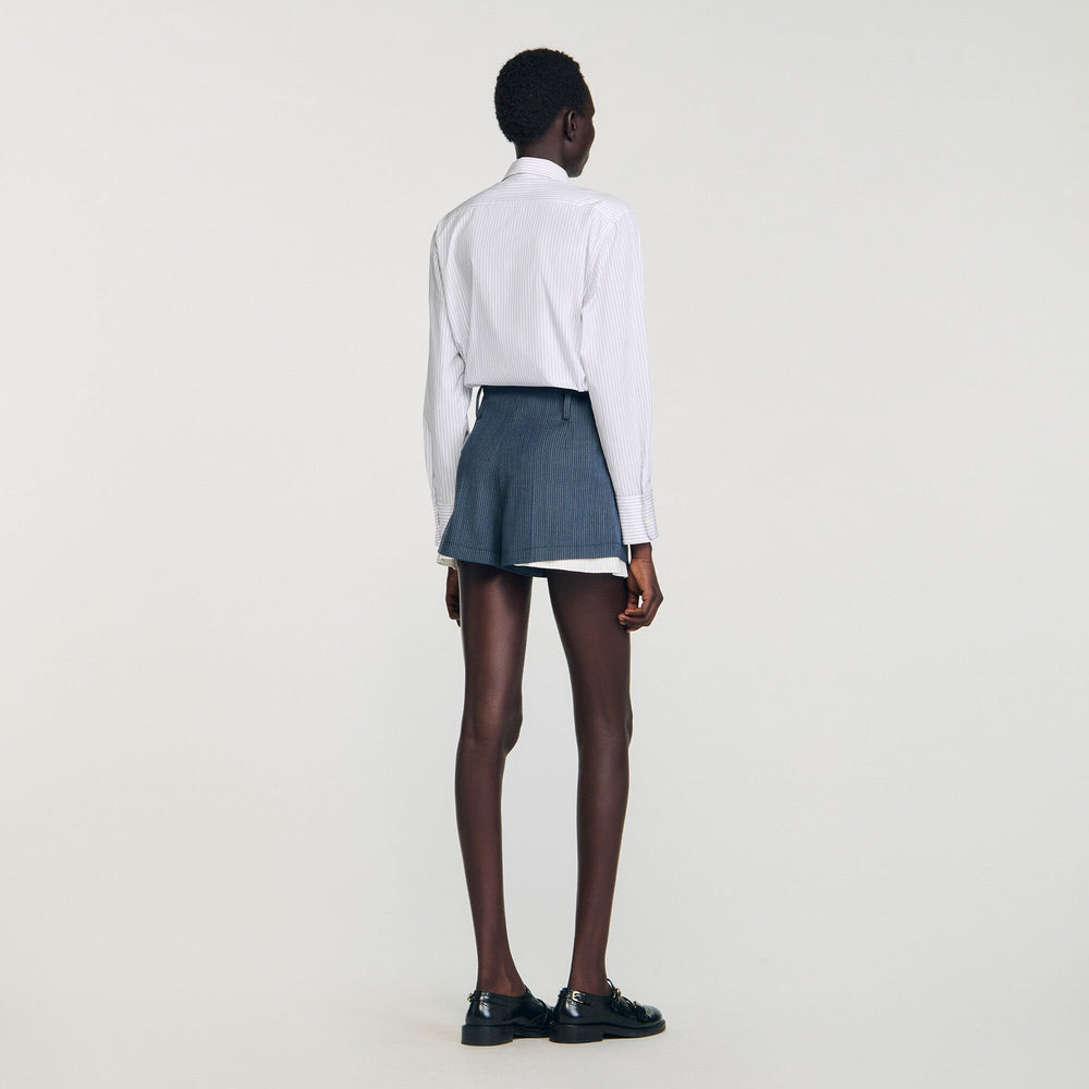 Sandro / Striped layered shorts Blue