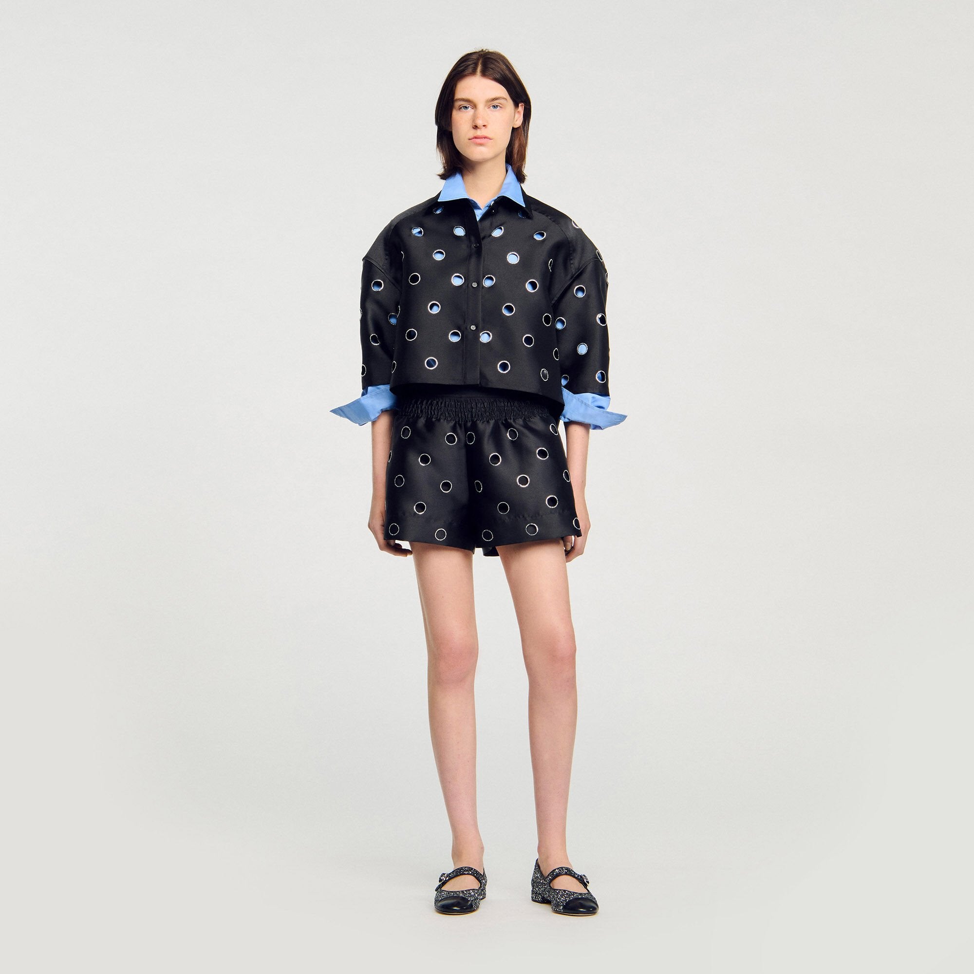 Sandro / Rhinestone shorts Black