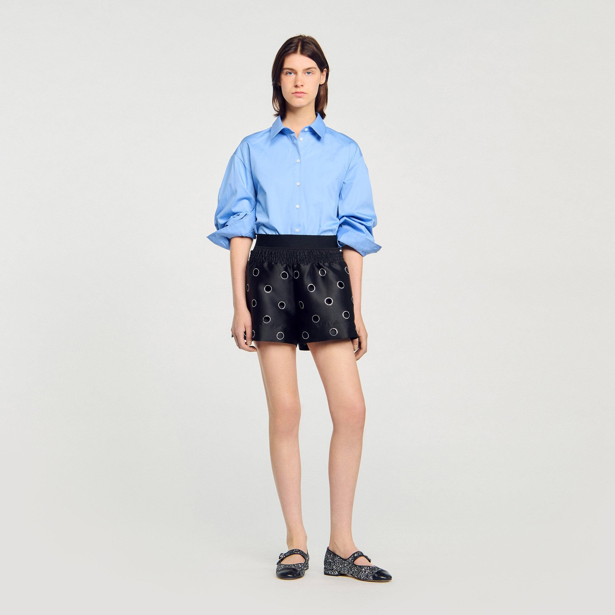 Sandro / Rhinestone shorts Black