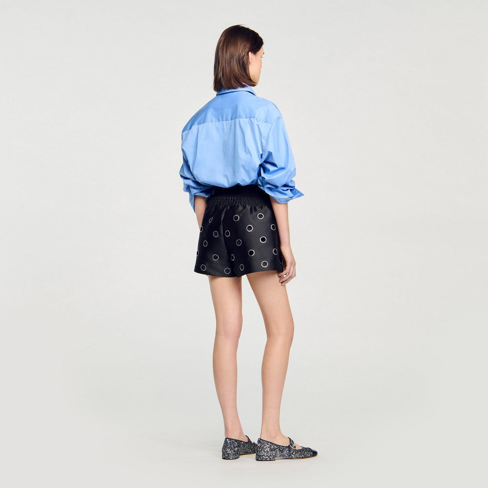 Sandro / Rhinestone shorts Black