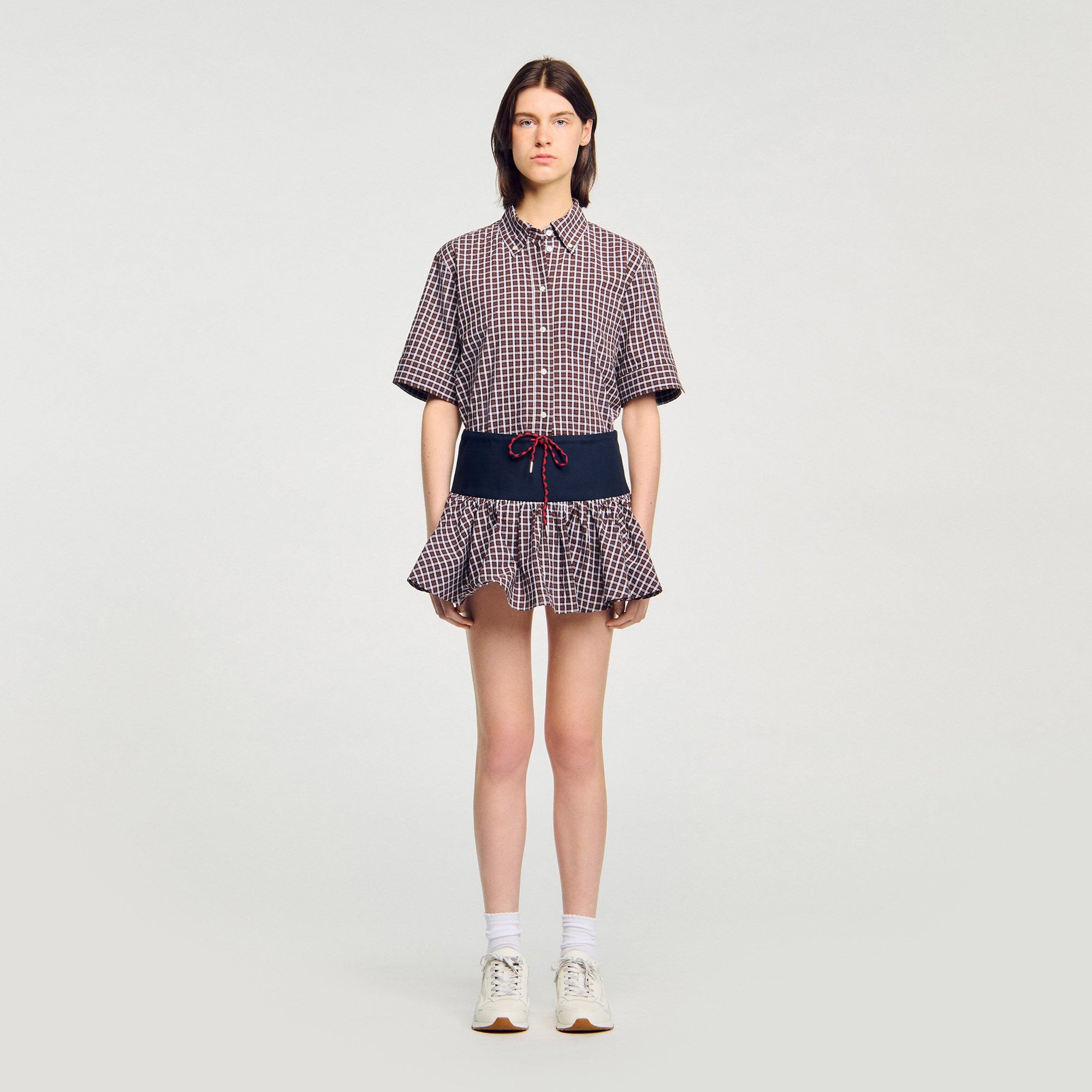 Sandro / Checked skort Brown