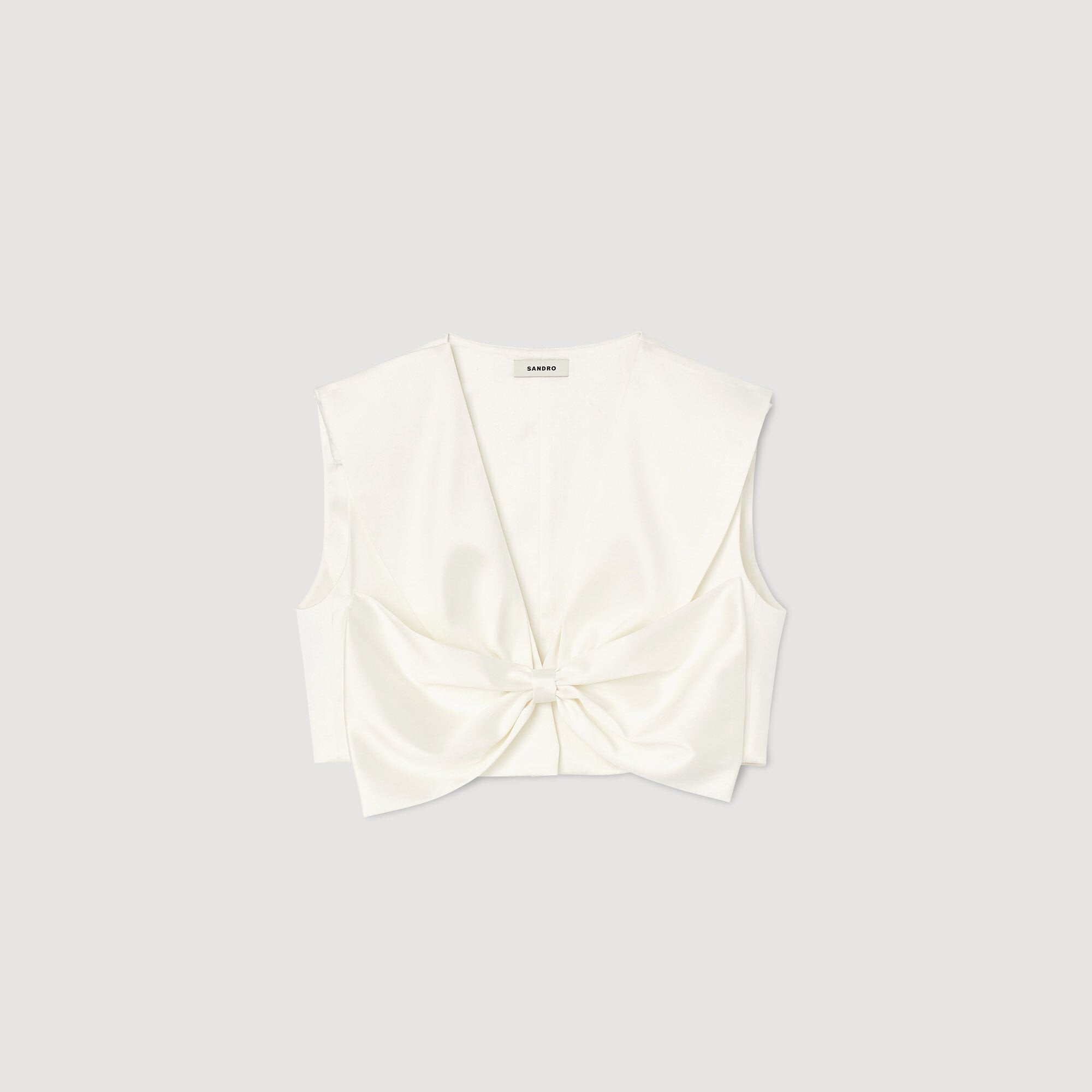 Sandro / Satin-effect crop top White