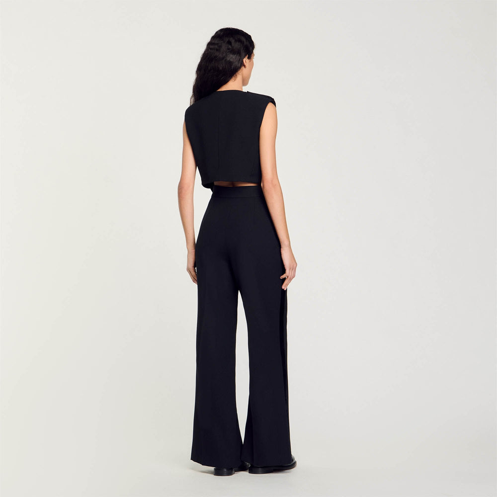 Sandro / Satin-effect crop top Black