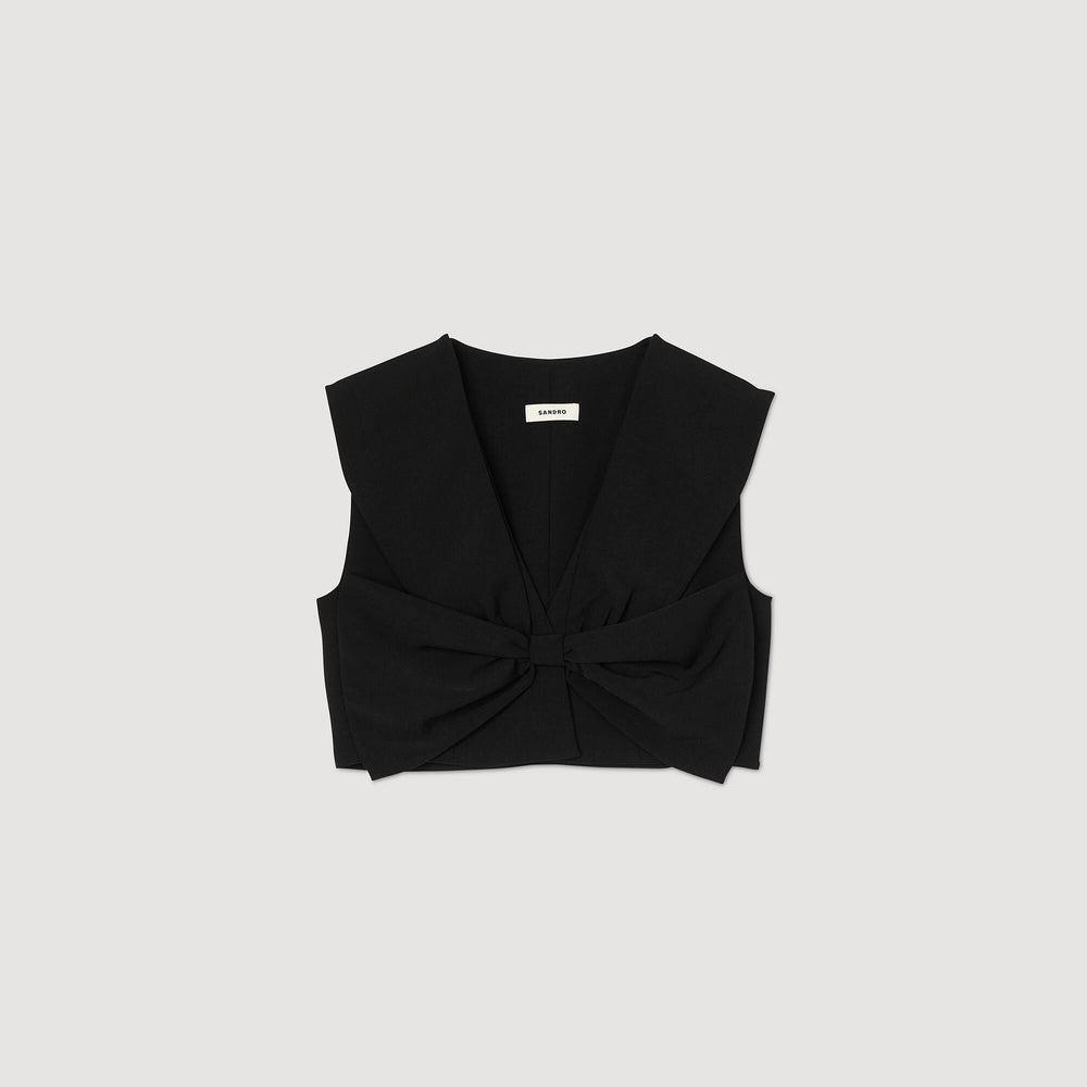 Sandro / Satin-effect crop top Black